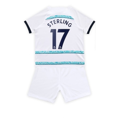Fotbalové Dres Chelsea Raheem Sterling #17 Dětské Venkovní 2022-23 Krátký Rukáv (+ trenýrky)